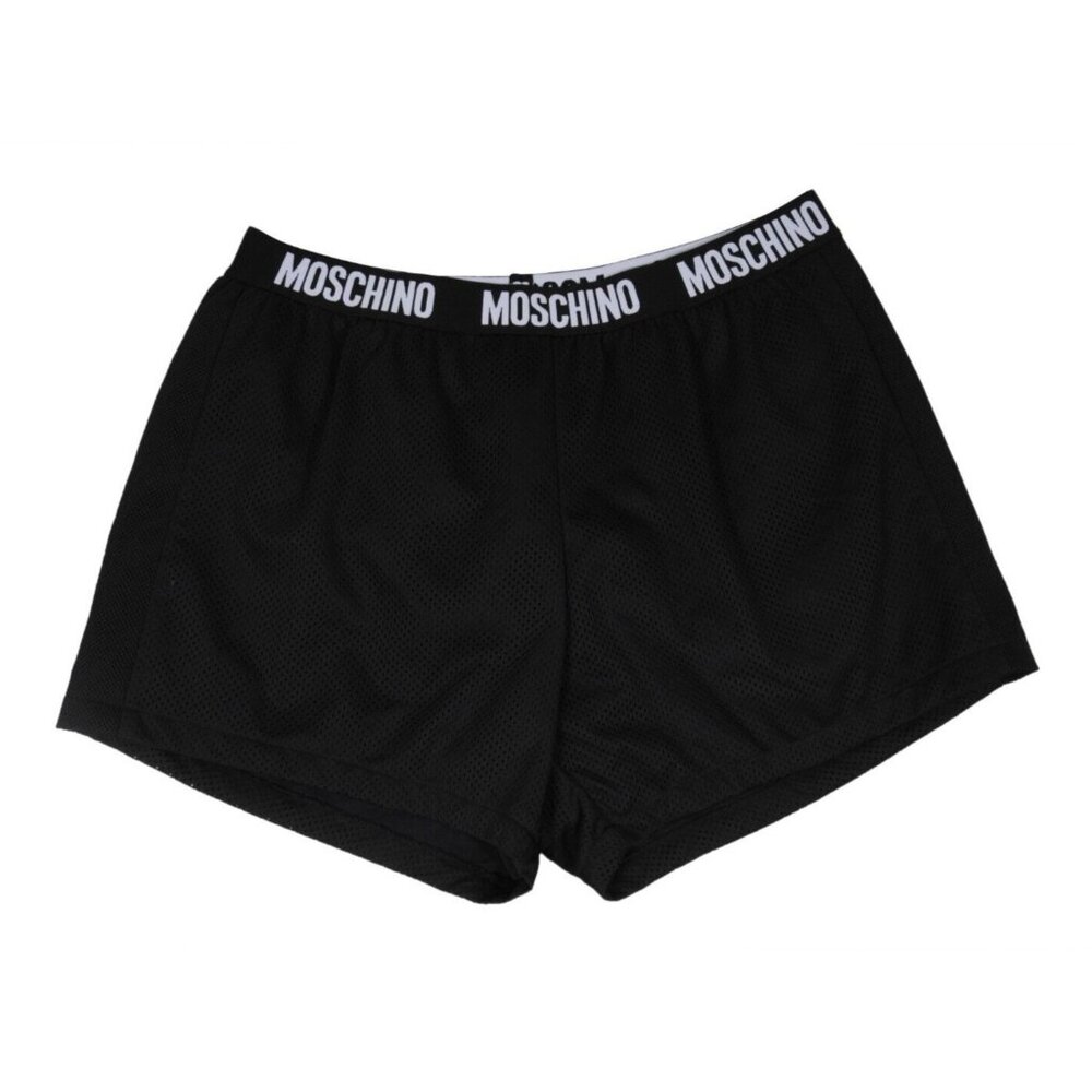 Moschino Swim Trunks Size Large Black White Swim Shorts Logo Beach